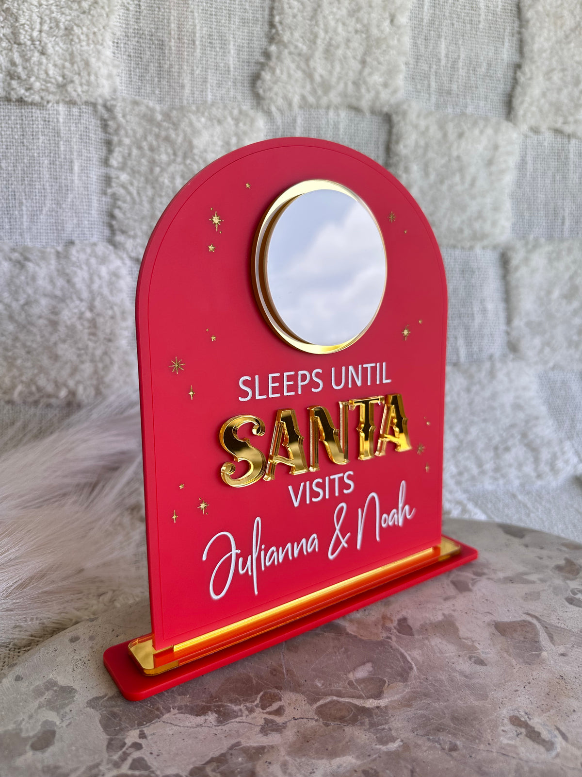 Sleeps Until Santa Visits Christmas Countdown Sign