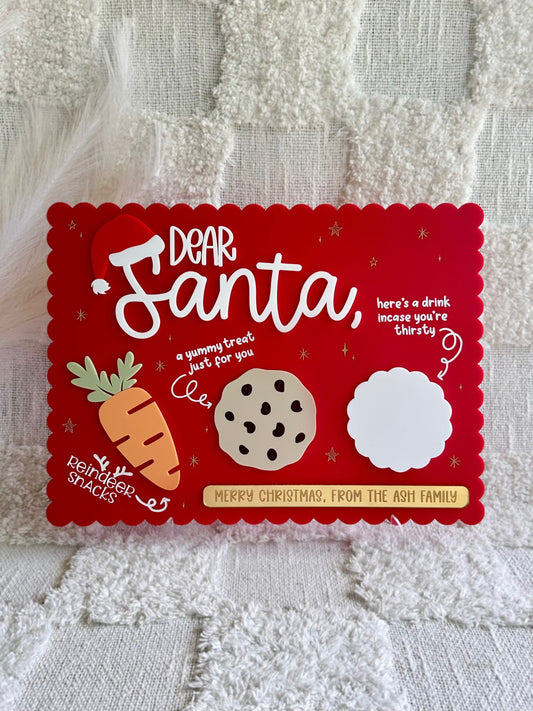 Personalised Dear Santa Christmas Treat Tray Board