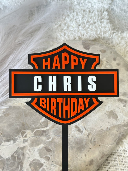HARLEY DAVIDSON Personalised Birthday Cake Topper
