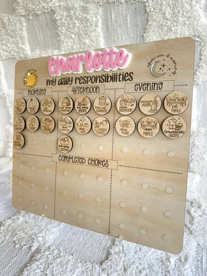 Personalised My Daily Responsibility Chore Chart | Customisable Routine Board