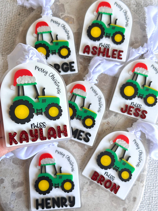 Tractor Personalised Christmas Tree Ornament