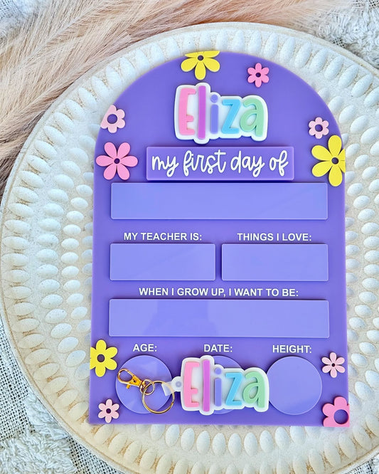 FLOWER Personalised First / Last Day Of School Board