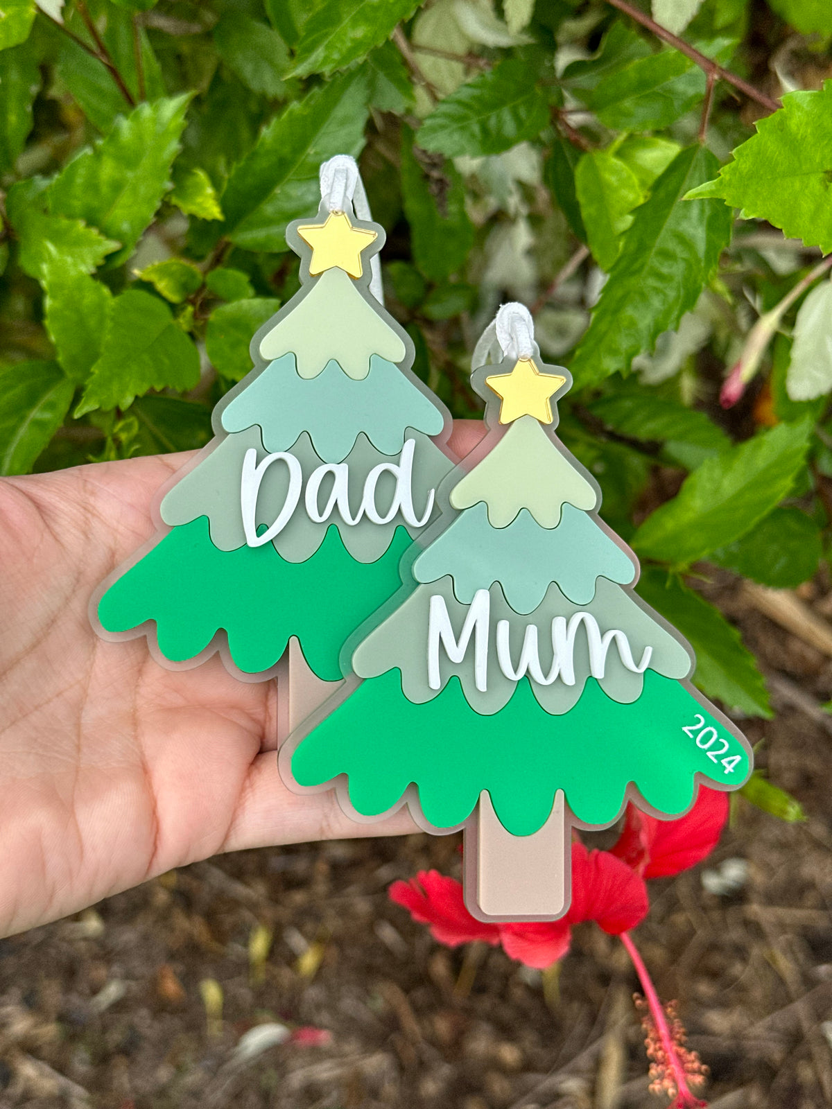 Layered Personalised Christmas Tree Ornament