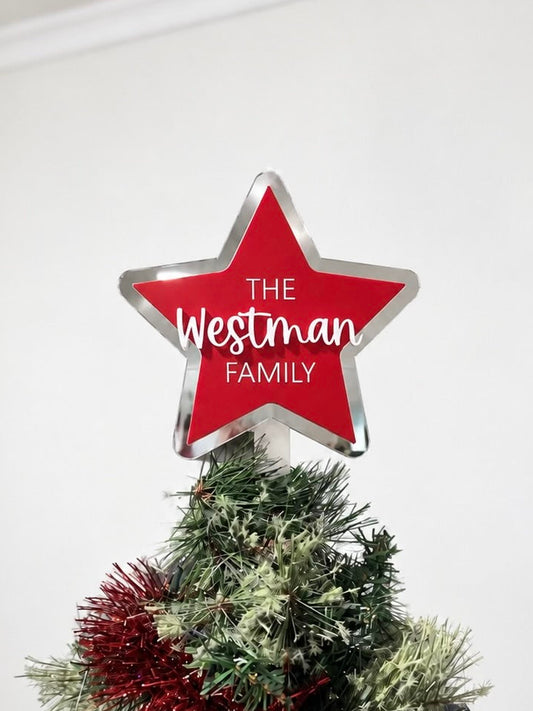 Personalised Classic Star Christmas Tree Topper