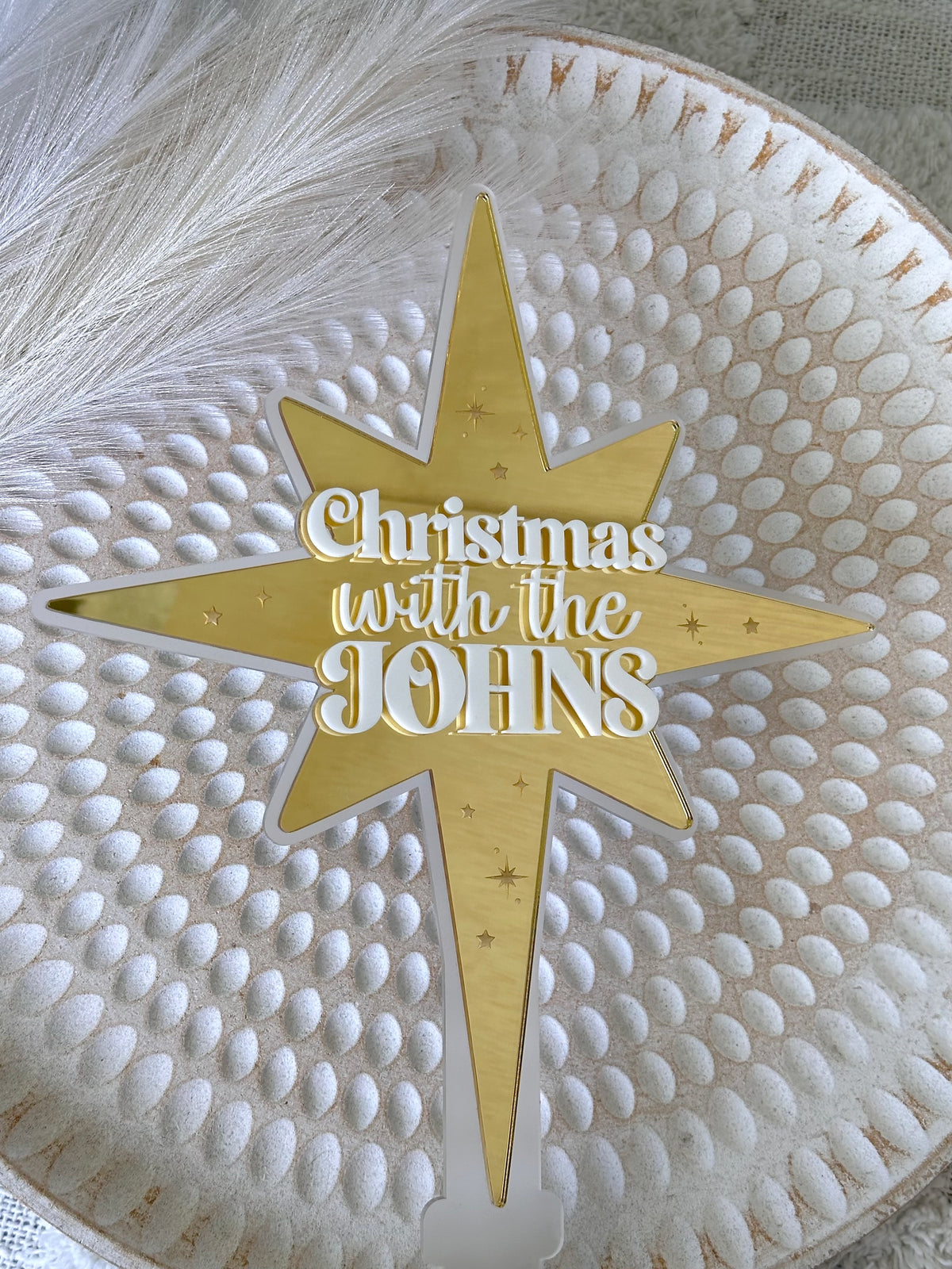 Personalised North Star Christmas Tree Topper