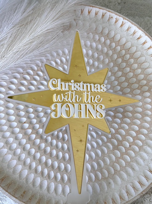 Personalised North Star Christmas Tree Topper