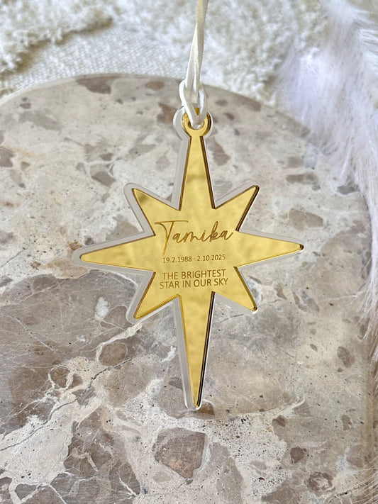 Memorial Star Christmas Tree Ornament
