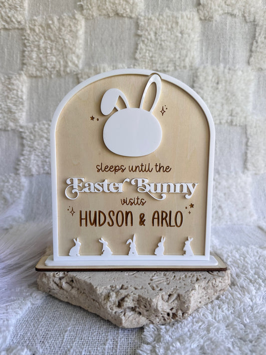 'Sleeps Until Easter' Countdown Personalised Stand Plaque