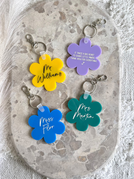 FLOWER Teacher Appreciation Acrylic Bag Tag