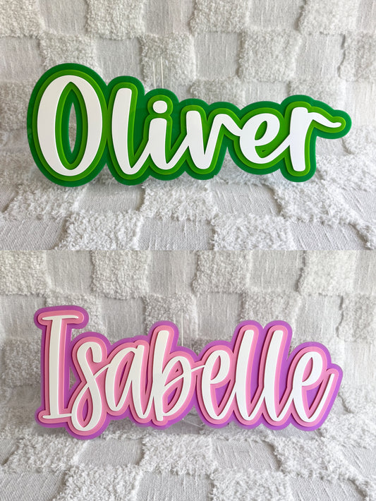 Triple Layer Personalised Name Wall Plaque
