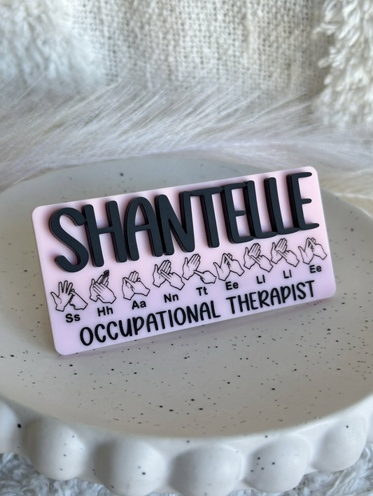 AUSLAN Personalised Acrylic Name Badge
