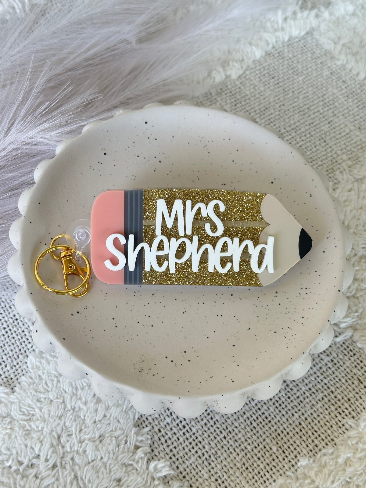 PENCIL Teachers Acrylic Bag Tag