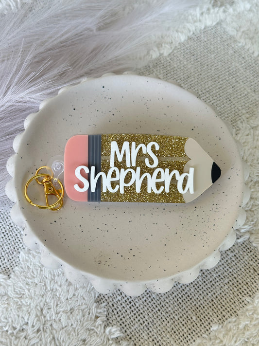 PENCIL Teachers Acrylic Bag Tag