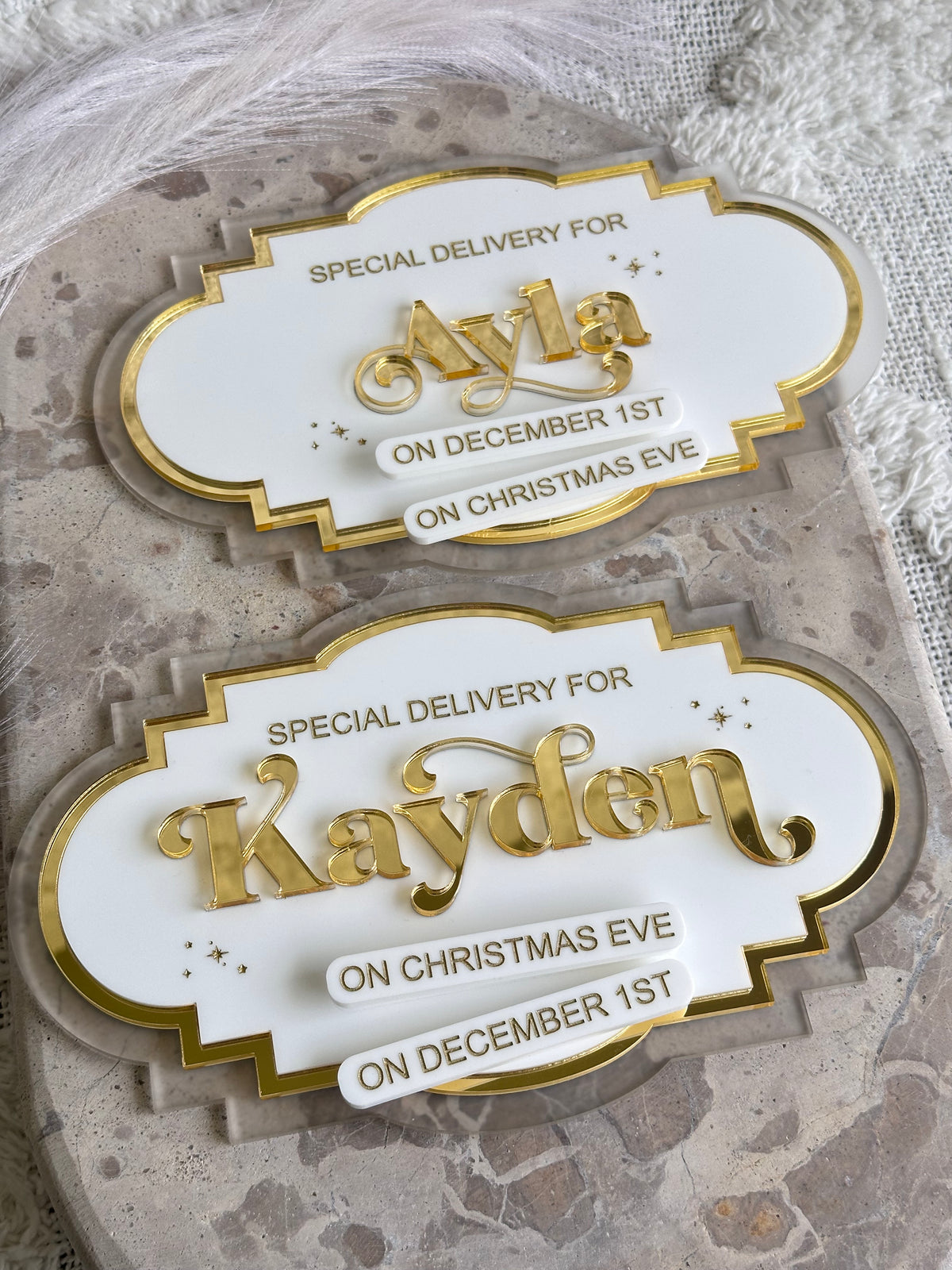 Interchangeable Personalised December 1st & Christmas Eve Crate Plaque