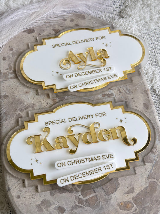 Interchangeable Personalised December 1st & Christmas Eve Crate Plaque