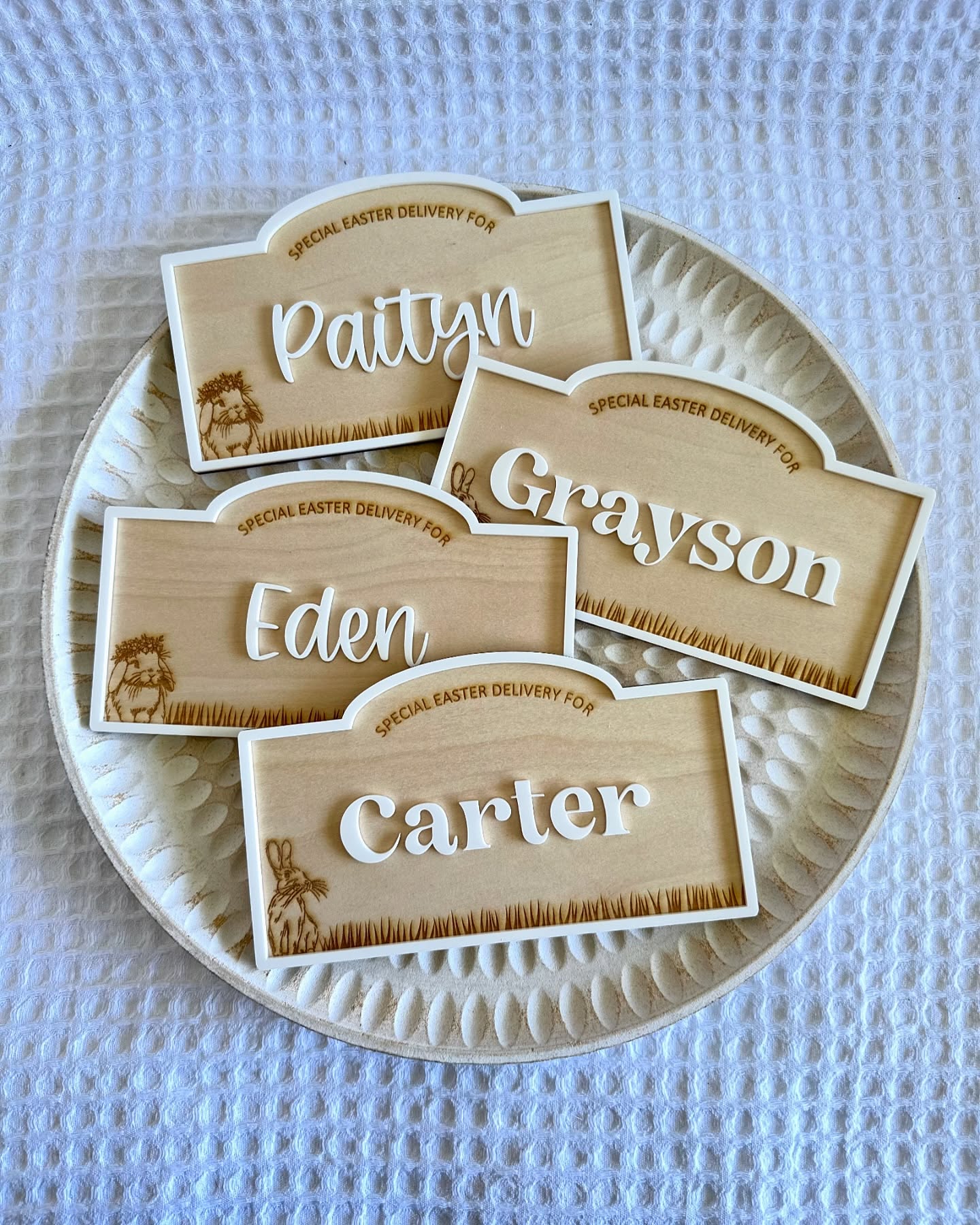 Personalised Easter Bunny Crate Plaque