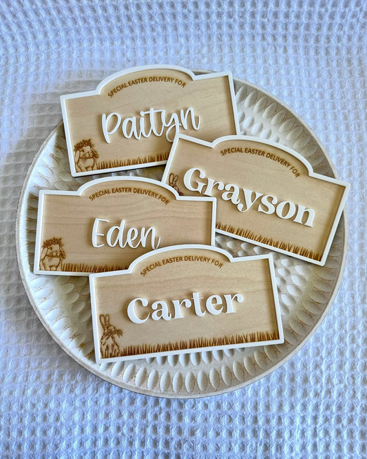 Personalised Easter Bunny Crate Plaque