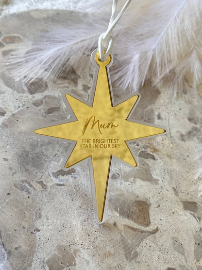 Memorial Star Christmas Tree Ornament