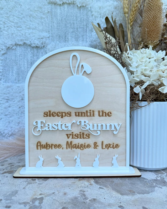 'Sleeps Until Easter' Countdown Personalised Stand Plaque