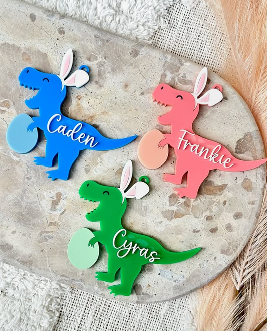 DINOSAUR Personalised Easter Basket Name Tag