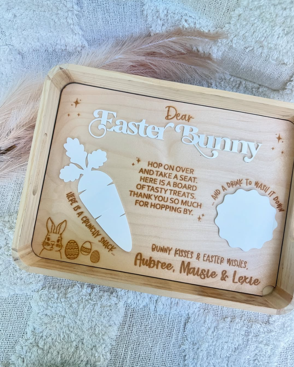 Personalised Easter Bunny Treat Tray Board