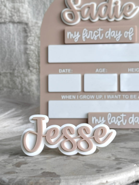 Personalised Additional Interchangeable Name Plaque (For First / Last Day Of School Board)