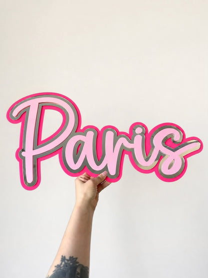 Triple Layer Personalised Name Wall Plaque