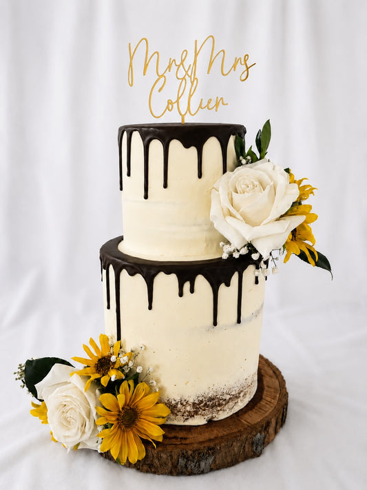 Personalised Single Layer Wedding Cake Topper