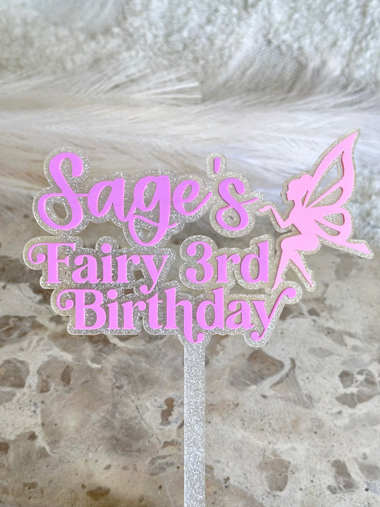 FAIRY BIRTHDAY Personalised Birthday Cake Topper