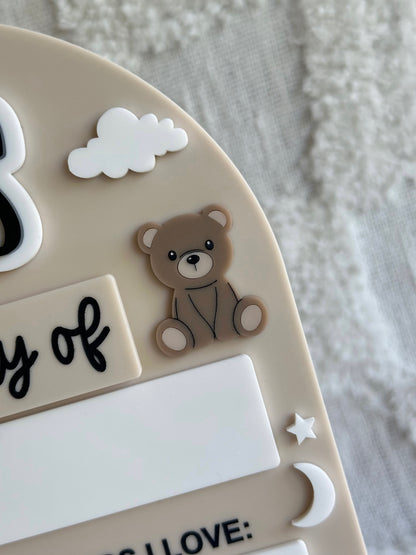 TEDDY BEAR Personalised First / Last Day Of School Board