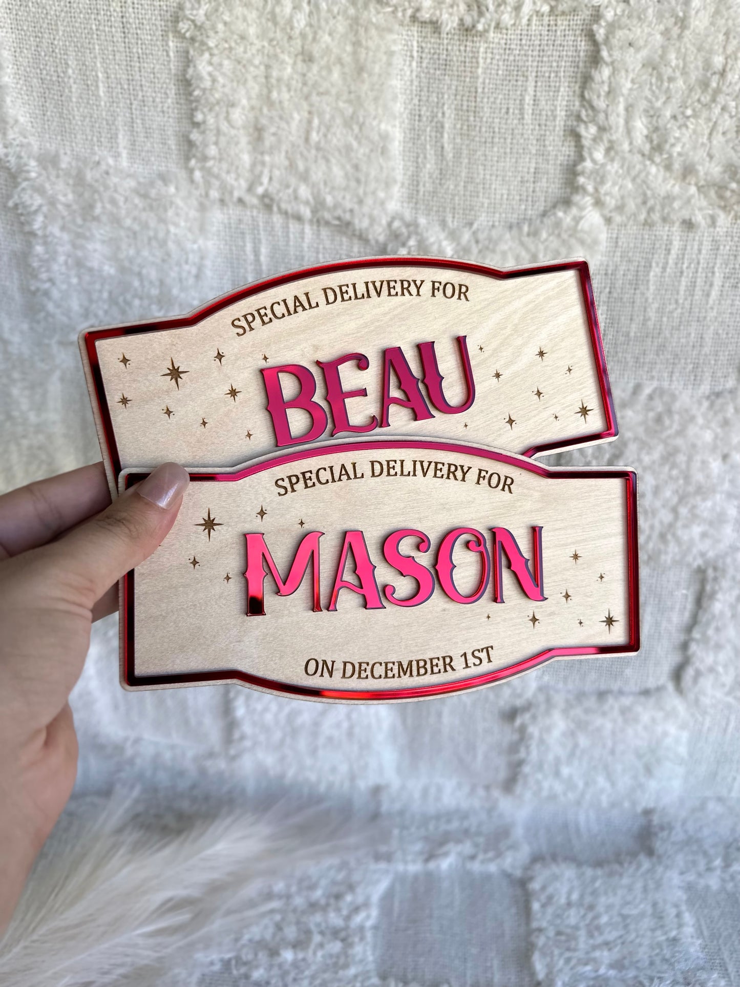 Personalised December 1st / Christmas Eve Crate Plaque