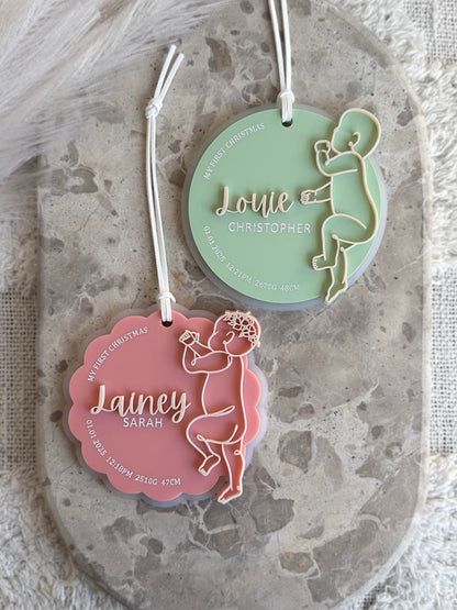 BABY LINE ART My First Christmas Ornament