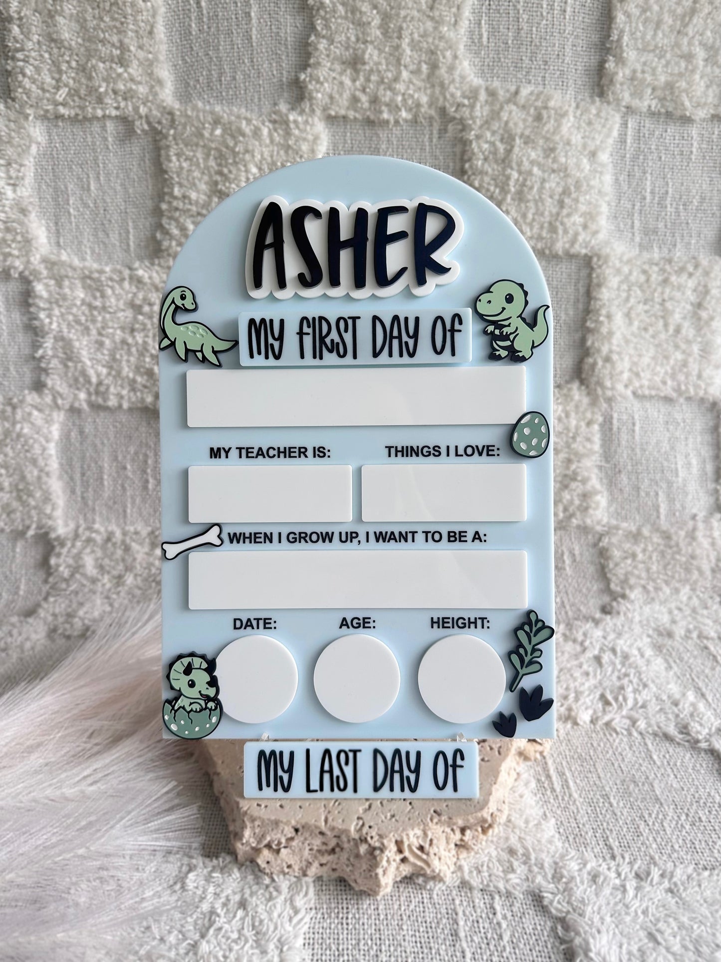DINOSAUR Personalised First / Last Day Of School Board