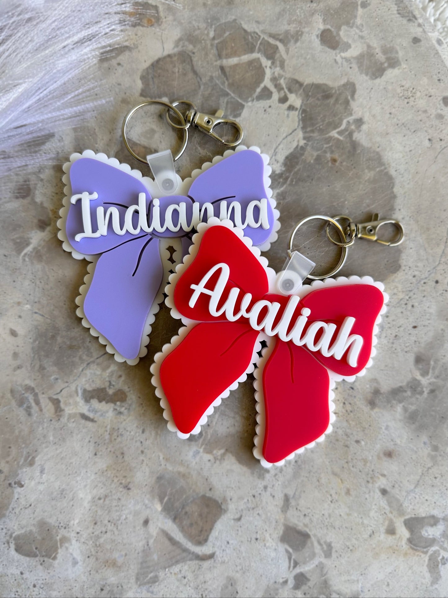 BOW Personalised Acrylic Bag Tag