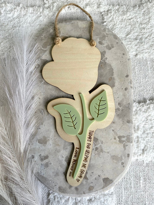 Mother's Day Handprint Flower Keepsake Plaque