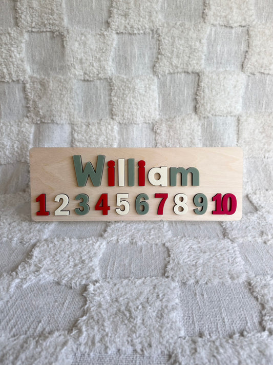 NUMBERS Personalised Name Puzzle