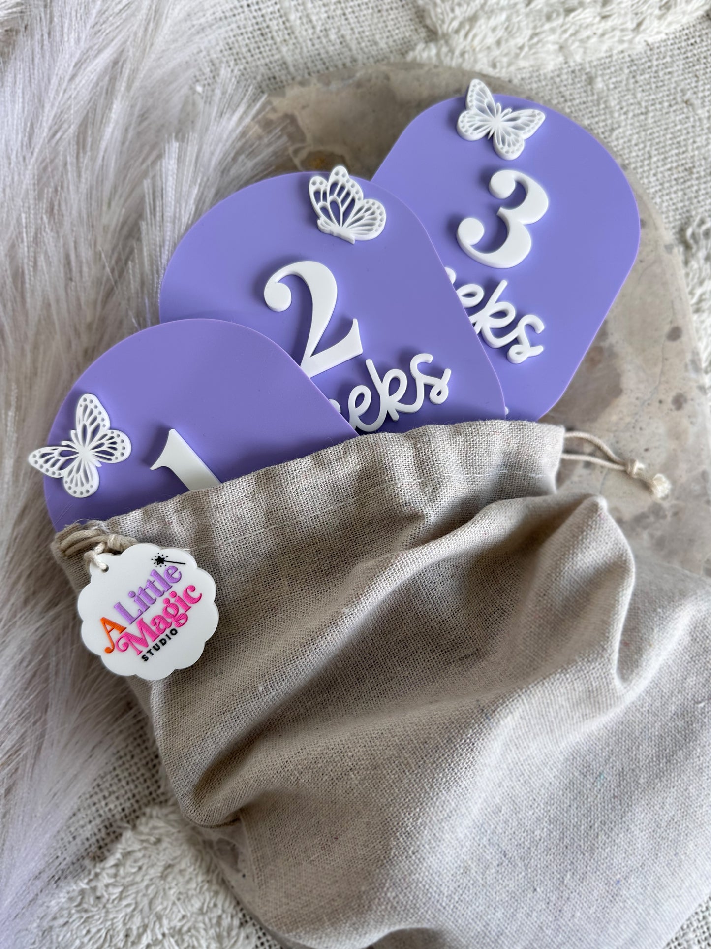 Butterfly Personalised Acrylic Baby's First Year Milestone Plaque Set
