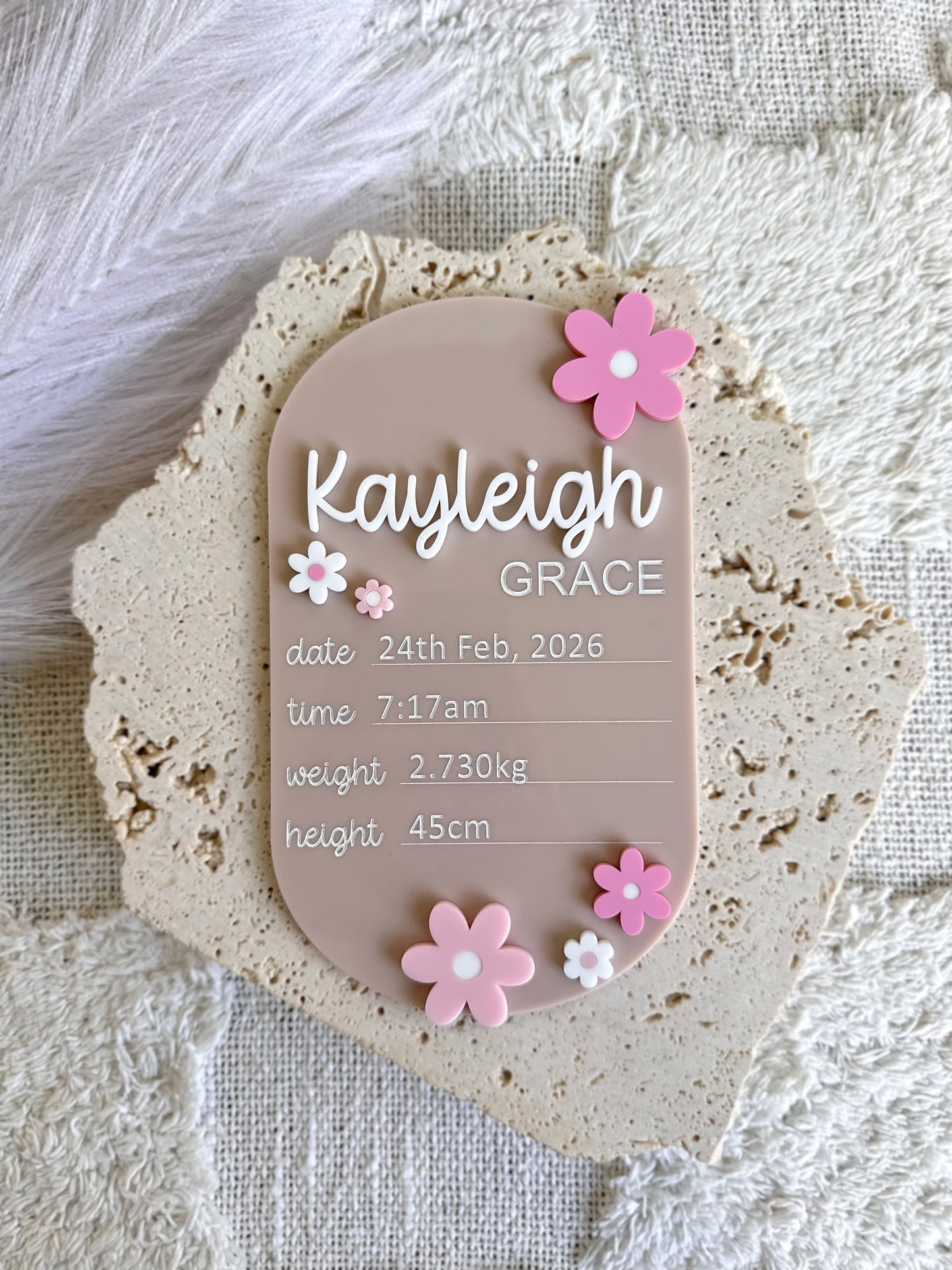 FLOWER Personalised Acrylic Baby's First Year Milestone Plaque Set