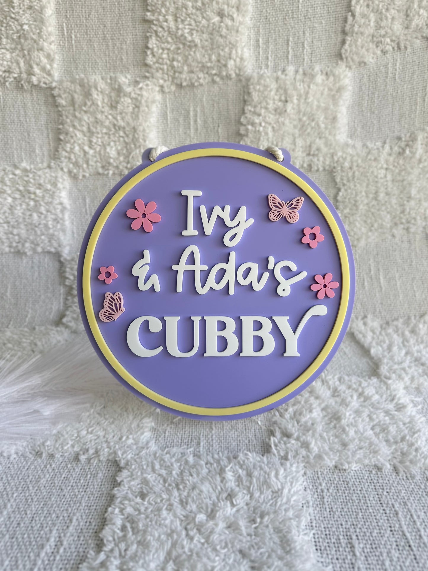 BUTTERFLY & FLOWER Personalised Acrylic Cubby House Play Sign