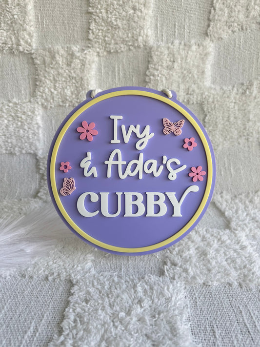 BUTTERFLY & FLOWER Personalised Acrylic Cubby House Play Sign