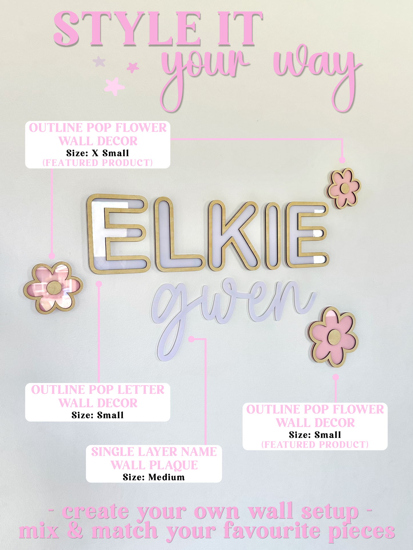 Outline Pop Flower Wall Decor