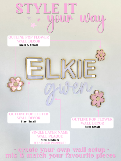 Single Layer Personalised Name Wall Plaque