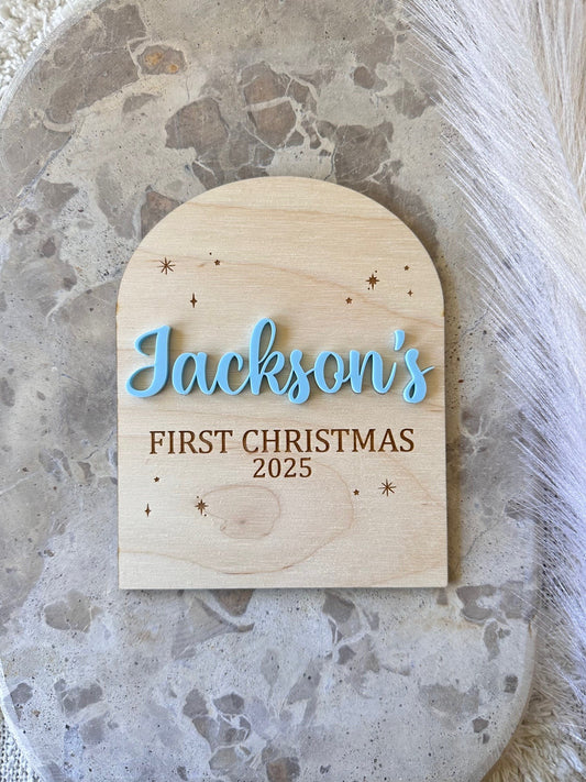 Personalised Baby's First Christmas Plaque