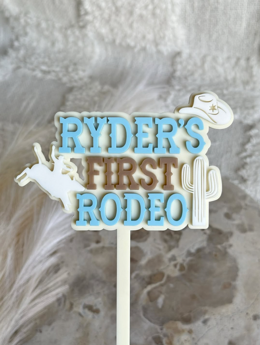 FIRST RODEO Personalised Birthday Cake Topper