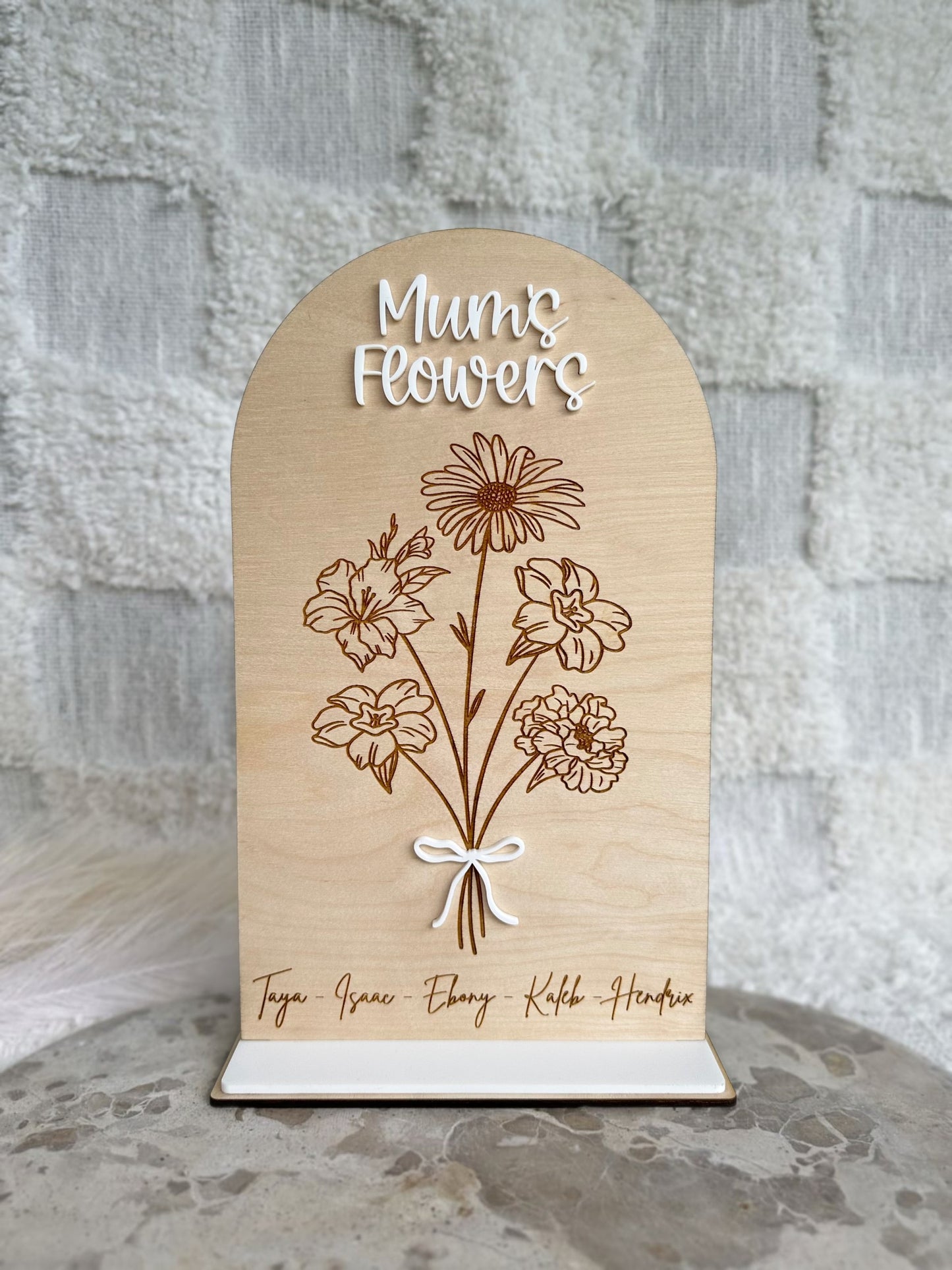 Personalised Birth Flower Bouquet Gift Plaque