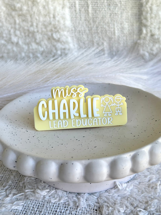 CLASSIC TITLE Personalised Acrylic Name Badge