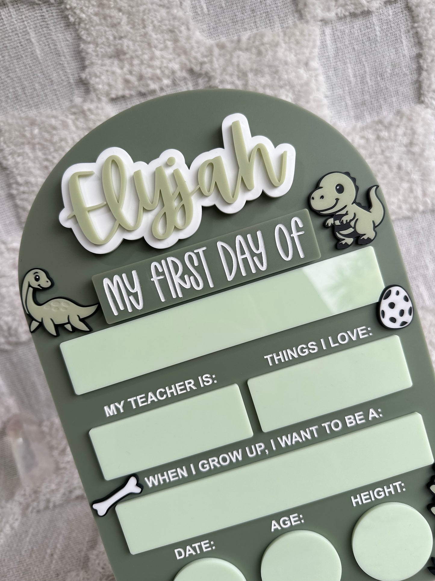DINOSAUR Personalised First / Last Day Of School Board