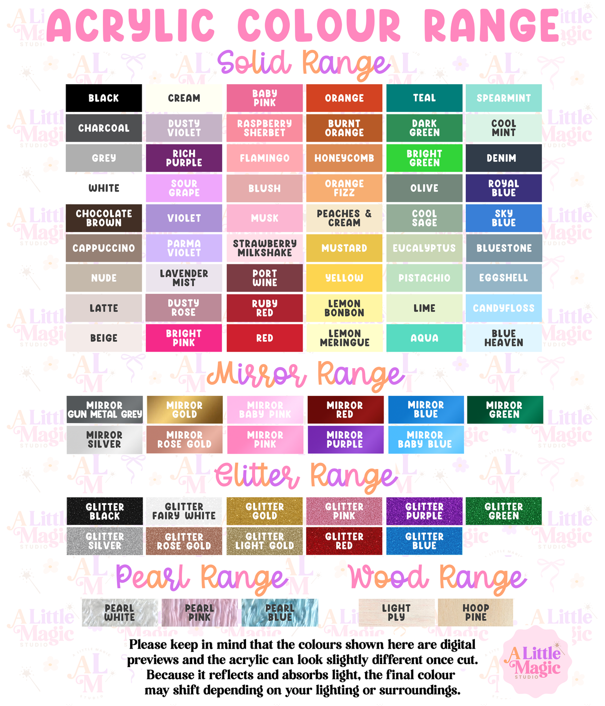 Colour Chart – A Little Magic Studio