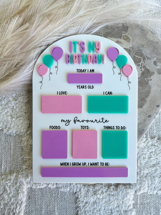 'It's My Birthday' Reuseable Birthday Board