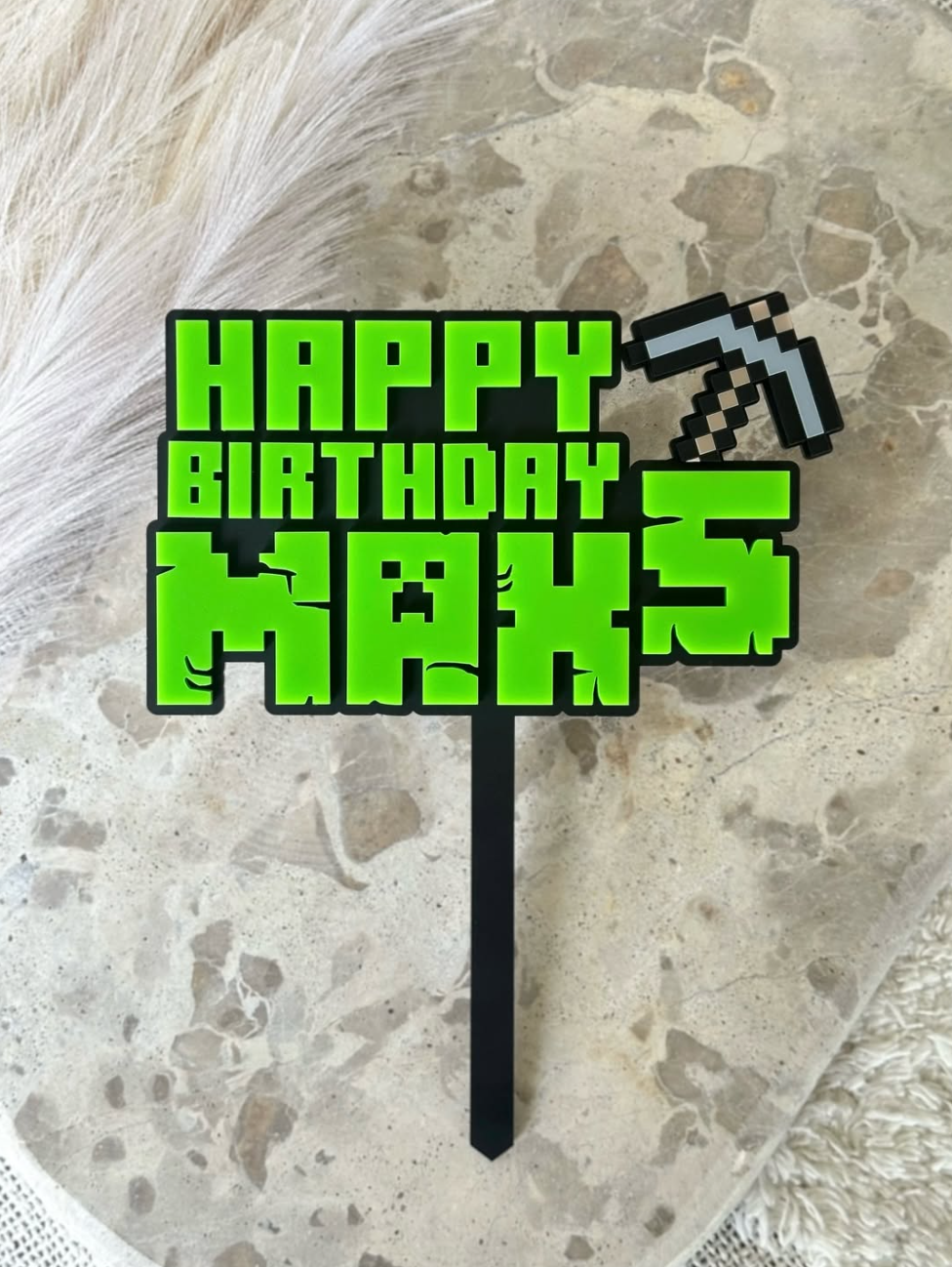 MINECRAFT Personalised Birthday Cake Topper